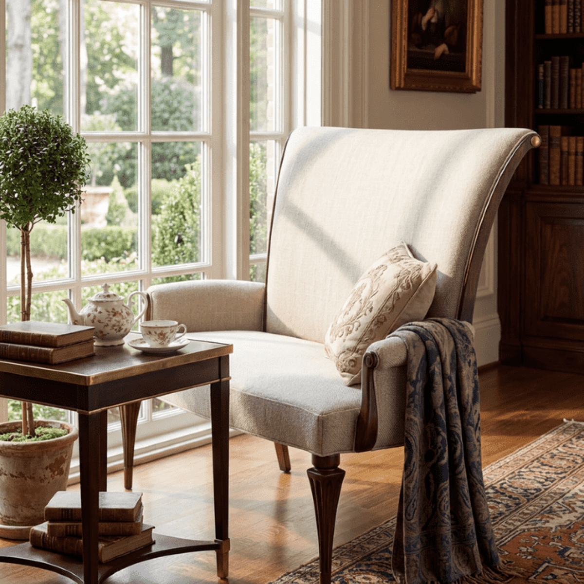 Luxury Beige Upholstered