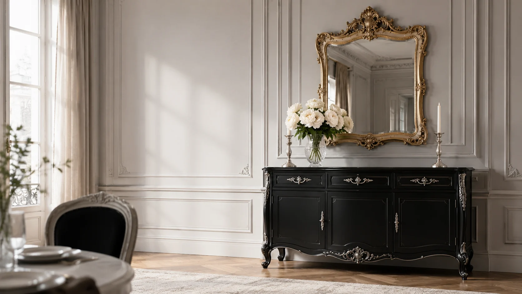 Buffet-baroque-noir-blanc-moderne-decoration