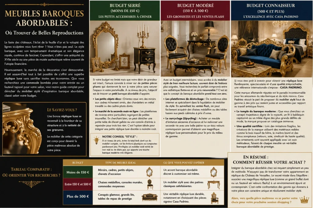 Affordable Baroque Furniture Buying Guide