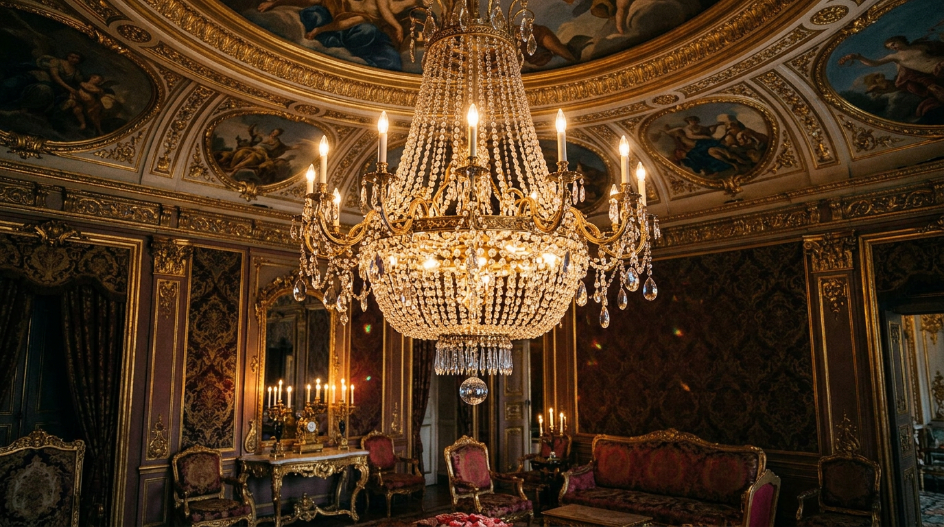 Dramatic-baroque-interior-with-chandelier