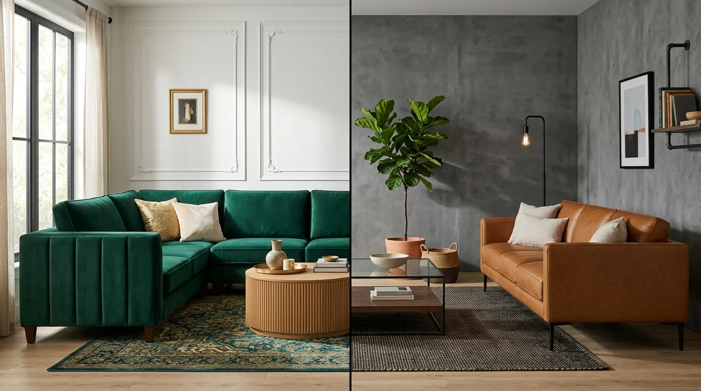 Blog Sofa Comparison Velvet Vs Leather