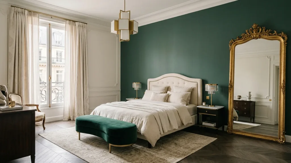 Chambre-baroque-moderne-miroir-dore-velours